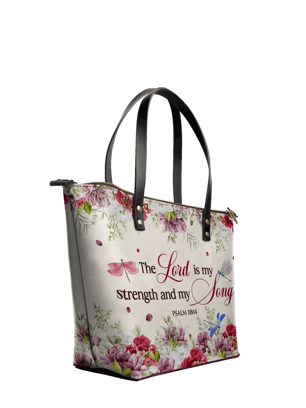"Melody" - Psalm 118:14 Leather Tote Bag