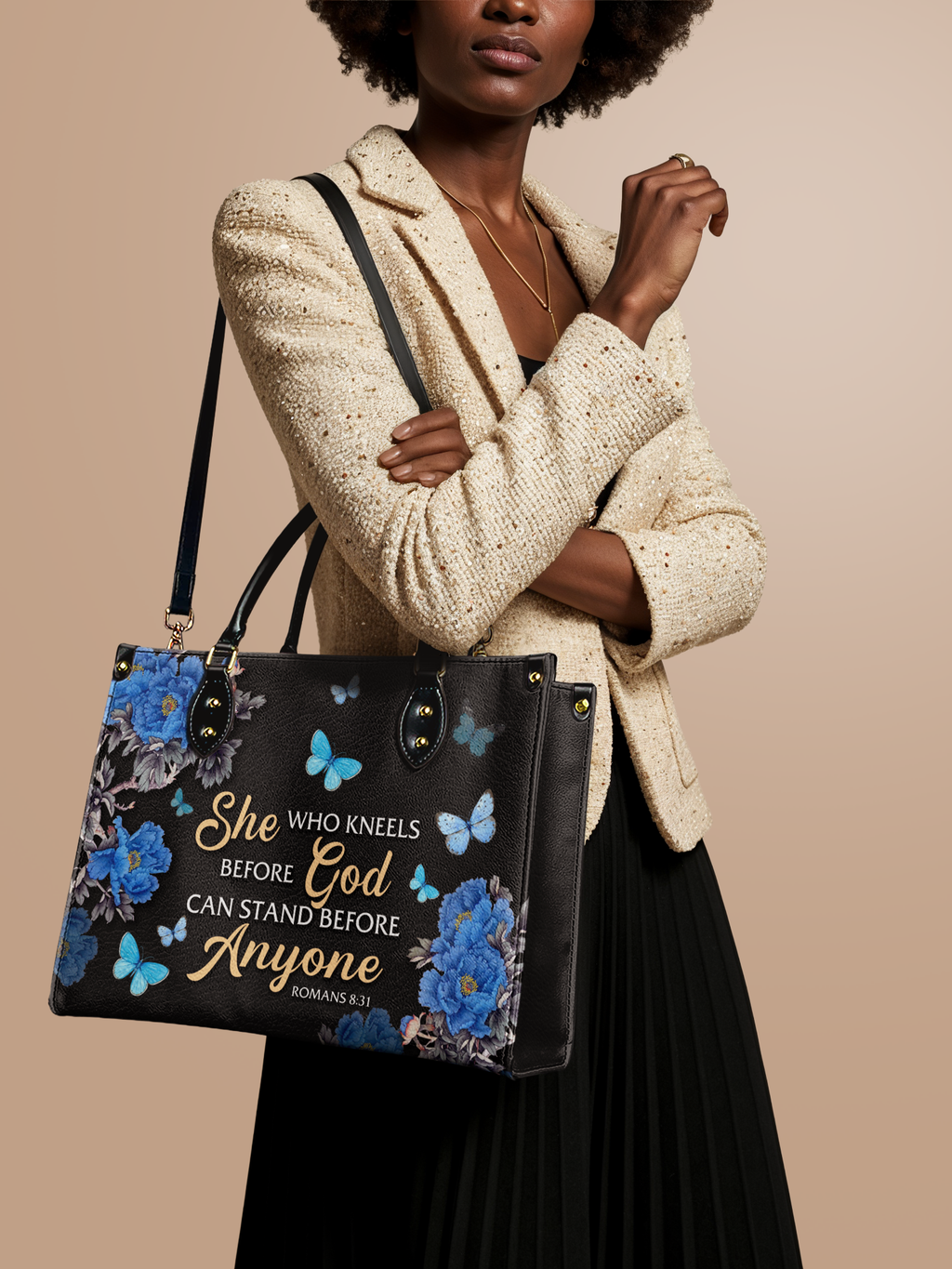 "Anchor" - Romans 8:31 Leather Handbag