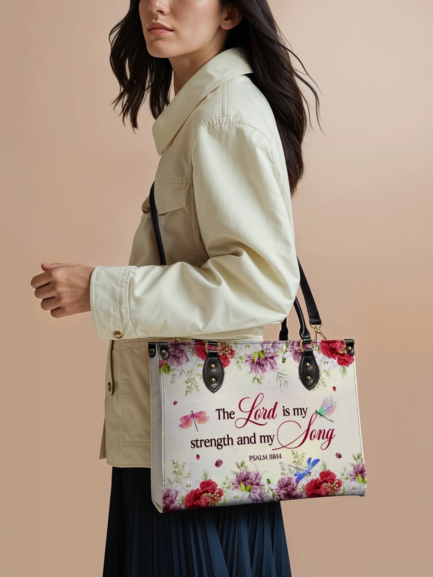"Melody" - Psalm 118:14 Leather Handbag