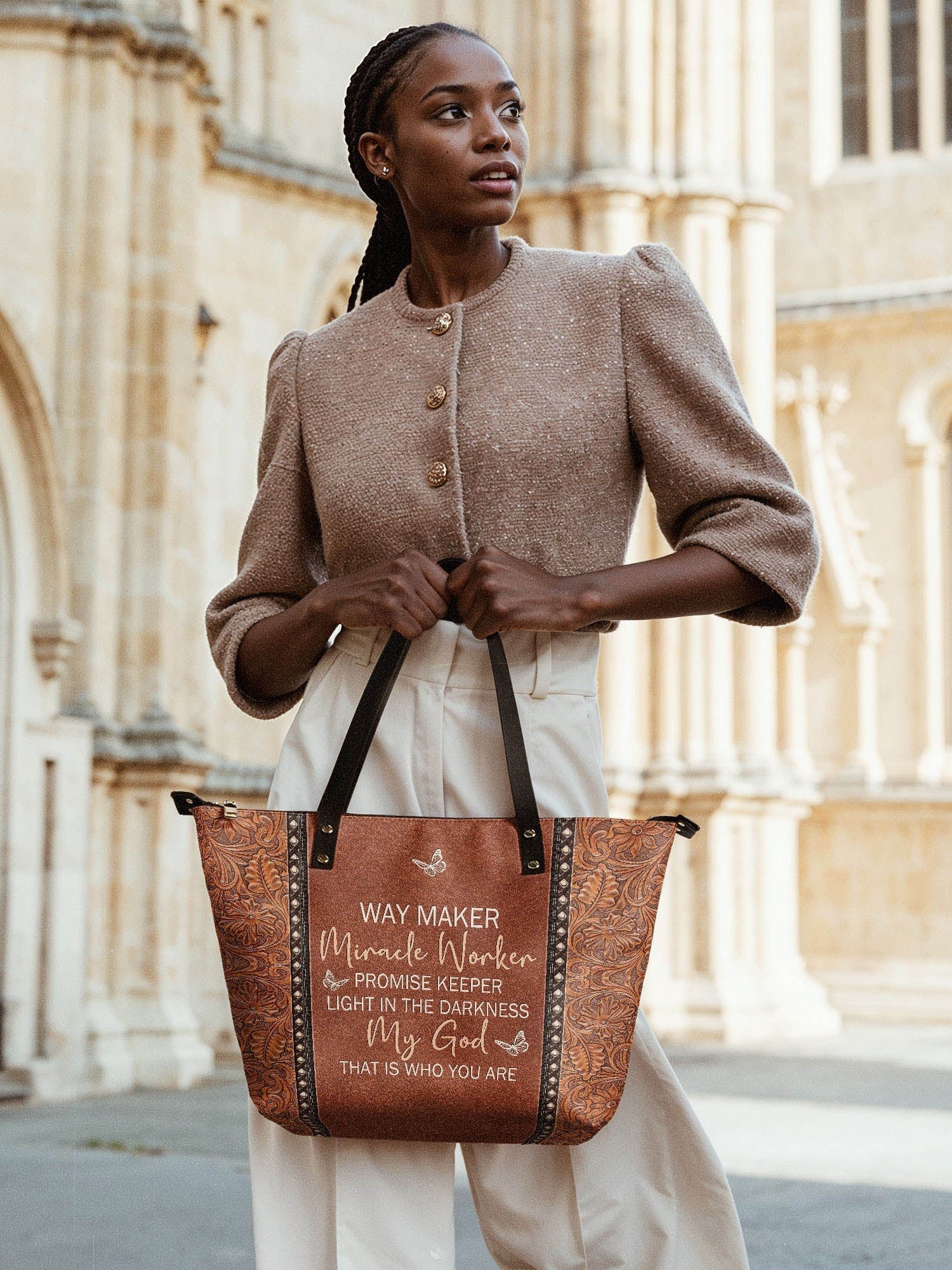 "Waymaker" Leather Tote Bag